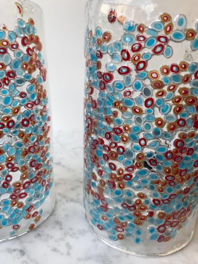 Alfredo Barbini Pair of Lamps Art Glass by Barbini Murano Italy 1980s
