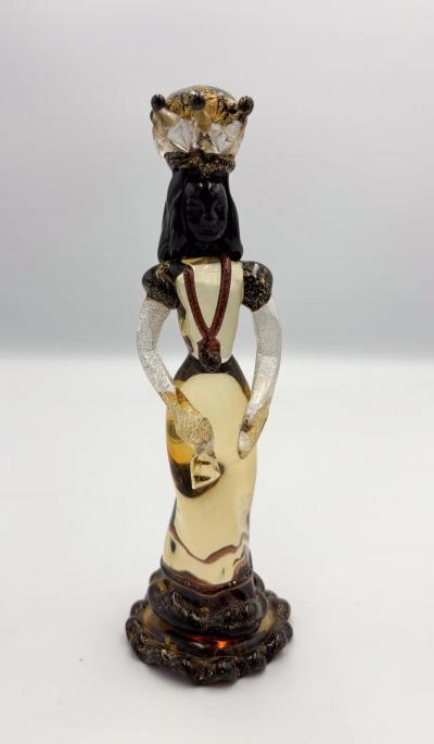 Alfredo Barbini Rare Chess Set Composed of 32 Solid Amber Glass Pieces Barbini Pauly C