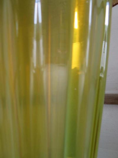 Alfredo Barbini Stunning Alfredo Barbini Yellow Ribbed Murano Glass Table Lamp Gold Flecks