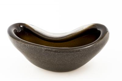 Alfredo Barbini Vintage Italian Organic Blown Sommerso Fumato Bowl Attrb To Alfredo Barbini