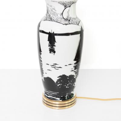 Algot Eriksson ALGOT ERIKSSON ART NOUVEAU CERAMIC LAMP FOR ALP SWEDEN