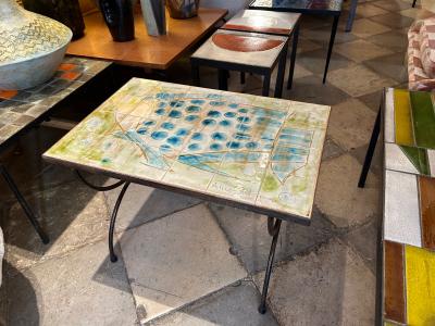 Alice Colonieu Ceramic coffe table by Alice Colonieu France 1960s