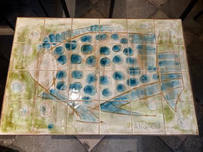 Alice Colonieu Ceramic coffe table by Alice Colonieu France 1960s