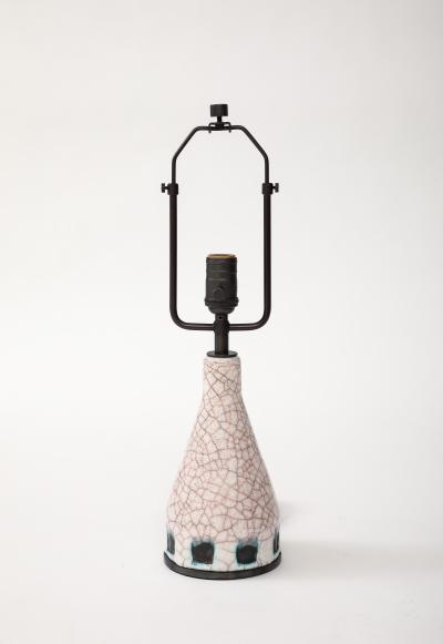 Alice Colonieu Glazed Ceramic Table Lamp Attributed to Alice Colonieu France c 1960