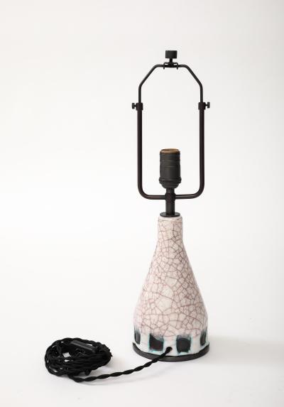 Alice Colonieu Glazed Ceramic Table Lamp Attributed to Alice Colonieu France c 1960