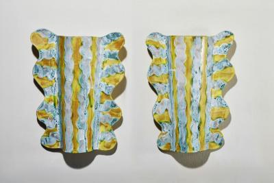 Alice Gavalet Pair of Yellow and Blue Sconces 2024