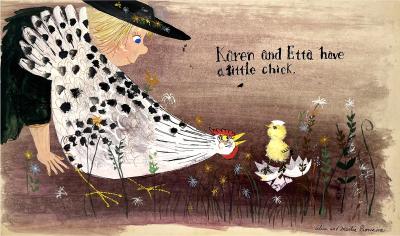 Alice and Martin Provensen Child and Mother Chicken Greet Birth of a Chick Childrens Book Illustration