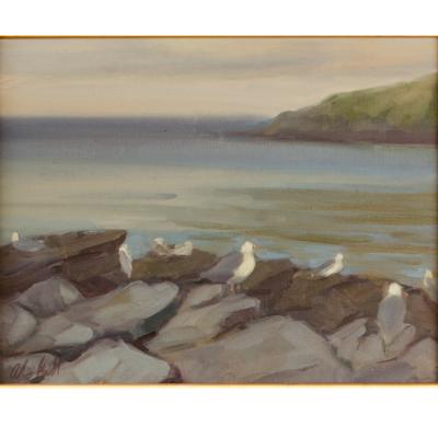 Alison Hill Alison Hill American Late 20th Century Seagulls on the Rocks
