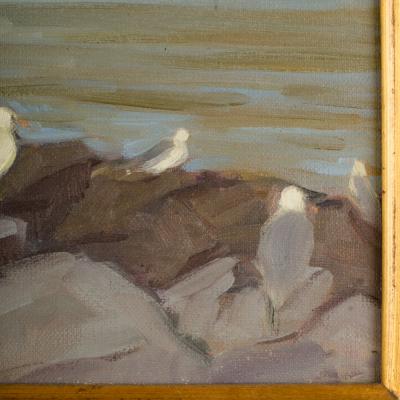 Alison Hill Alison Hill American Late 20th Century Seagulls on the Rocks