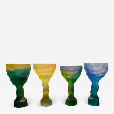 Alissa Volchkova Set of 4 Hand Sculpted Crystal Glass by Alissa Volchkova