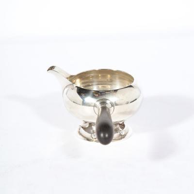 Allan Adler Alan Adler Sterling Silver Walnut Modernist Hand Wrought Serving Coffee Set