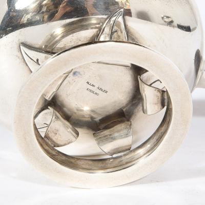 Allan Adler Alan Adler Sterling Silver Walnut Modernist Hand Wrought Serving Coffee Set