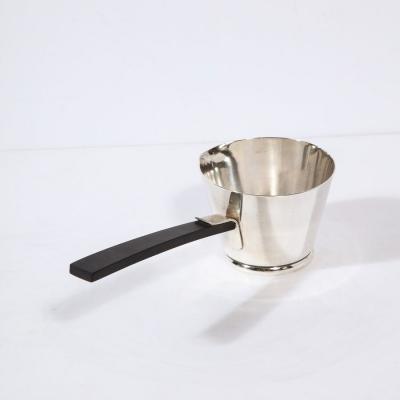 Allan Adler Modernist Sterling Silver Sauce Boat with Ebony Handle by Allan Adler