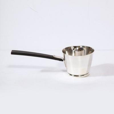 Allan Adler Modernist Sterling Silver Sauce Boat with Ebony Handle by Allan Adler