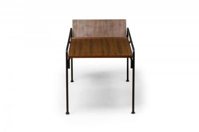 Allan Gould Allan Gould Mid Century American Wood and Black Metal Magazine Coffee Table