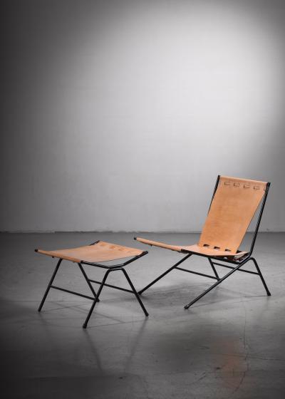 Allan Gould Allan Gould lounge chair with ottoman USA 1950s