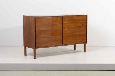 Allan Gould Modernist Sideboard in Walnut by Allan Gould