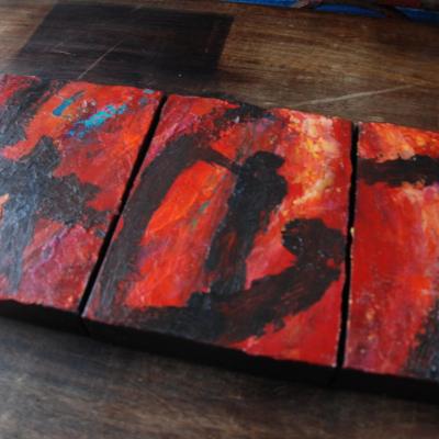 Allan Rodewald Set of Five Original Signed Abstract Canvases by Allan Rodewald