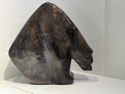 Allan Waidman Large Brown Gold Bear Grazing