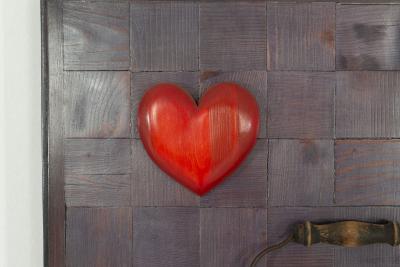 Alma Allen Max Neufeldt Heart and Kettle Assemblage Collage Santa Barbara 1975