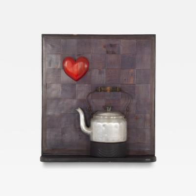 Alma Allen Max Neufeldt Heart and Kettle Assemblage Collage Santa Barbara 1975