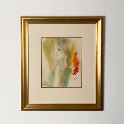 Alonzo Hauser Jeaninne 7 1 68 Watercolor Signed Alonzo Hauser