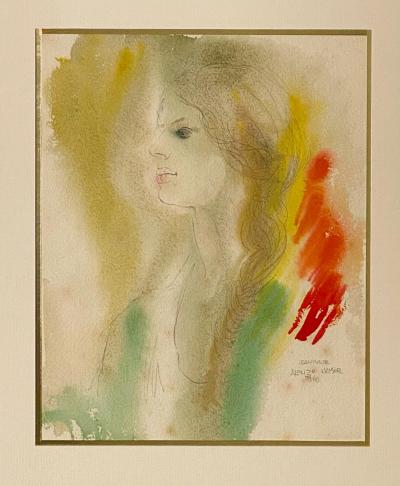 Alonzo Hauser Jeaninne 7 1 68 Watercolor Signed Alonzo Hauser