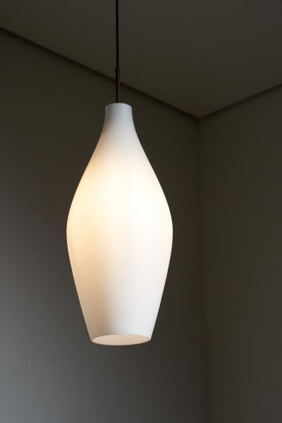 Aloys Gangkofner Opaline Glass Granada Pendant Lamps by Aloys Ferdinand Gangkofner 1950s