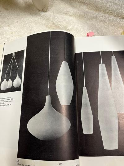 Aloys Gangkofner Opaline Glass Granada Pendant Lamps by Aloys Ferdinand Gangkofner 1950s