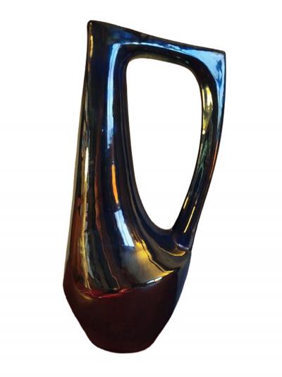 Alphonse Cythere Rambervillers Cyt re Iridescent Blue Stoneware Pitcher 31cm 12 2 