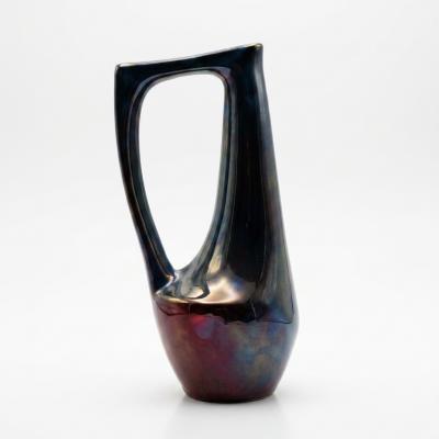 Alphonse Cythere Rambervillers Cyt re Iridescent Blue Stoneware Pitcher 31cm 12 2 