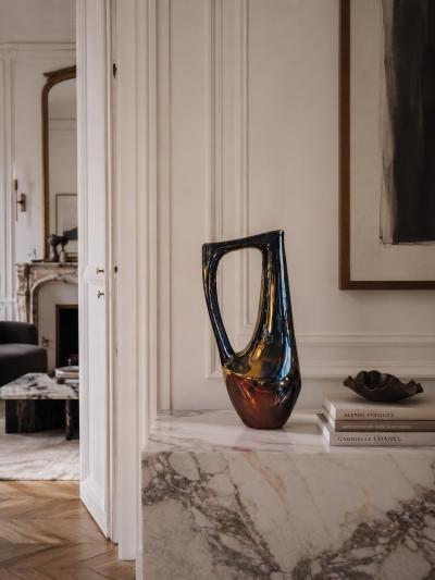 Alphonse Cythere Rambervillers Cyt re Iridescent Blue Stoneware Pitcher 31cm 12 2 