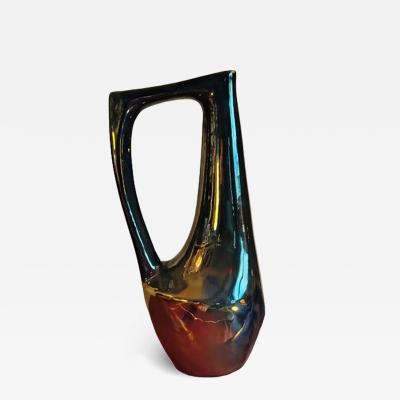 Alphonse Cythere Rambervillers Cyt re Iridescent Blue Stoneware Pitcher 31cm 12 2 