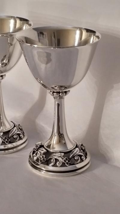 Alphonse La Paglia Modernist Sterling Silver Goblets La Paglia for International Silver