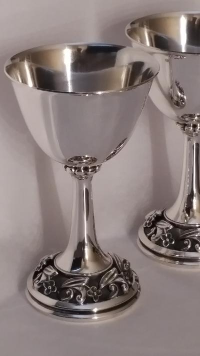 Alphonse La Paglia Modernist Sterling Silver Goblets La Paglia for International Silver