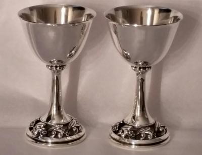 Alphonse La Paglia Modernist Sterling Silver Goblets La Paglia for International Silver