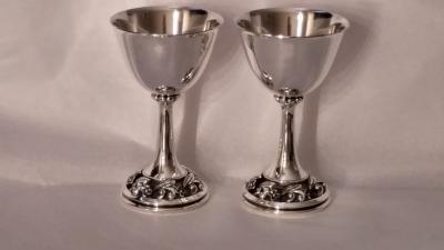 Alphonse La Paglia Modernist Sterling Silver Goblets La Paglia for International Silver