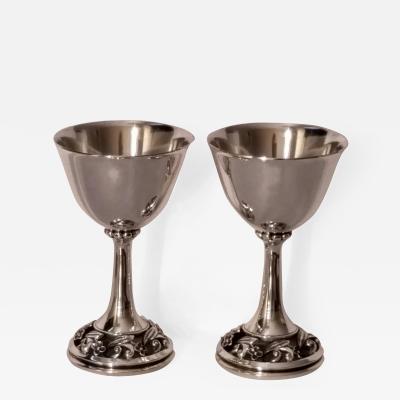 Alphonse La Paglia Modernist Sterling Silver Goblets La Paglia for International Silver