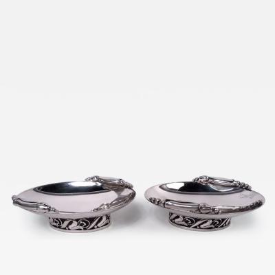 Alphonse La Paglia Pair of La Paglia American Sterling Silver Blossom Inspired Nut Dishes