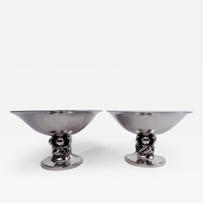 Alphonse La Paglia Pair of La Paglia Midcentury Modern Sterling Silver Compotes