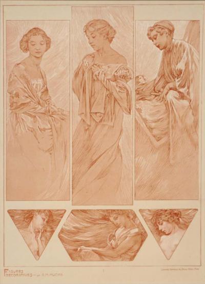 Alphonse Maria Mucha Alphonse Mucha Figures Decoratives Poster Plate 7
