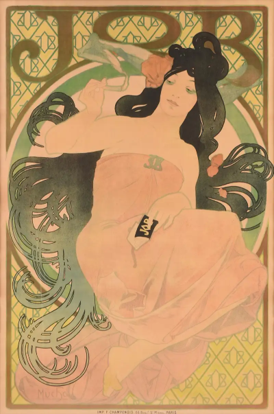 Alphonse Maria Mucha Alphonse Mucha JOB Original Poster 1898