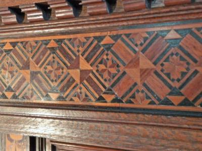 Alpine 19th Century Baroque Revival Inlaid Dressoir Cabinet