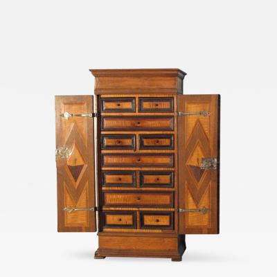 Alpine Baroque 18th century inlaid petit Cabinet