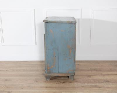 Alpine Blue Painted Fir Wood Cabinet from Cortina d Ampezzo Late 18th Century