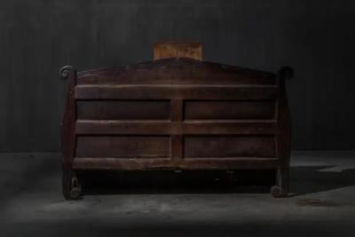 Alpine Monastic Bench with Folding Table France 19th Century