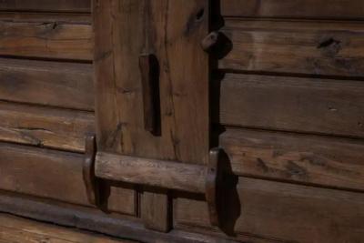 Alpine Monastic Bench with Folding Table France 19th Century