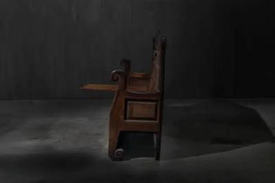 Alpine Monastic Bench with Folding Table France 19th Century