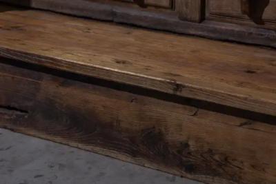 Alpine Monastic Bench with Folding Table France 19th Century