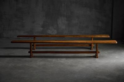 Alpine Rustic Benches France Mid 20th Century
